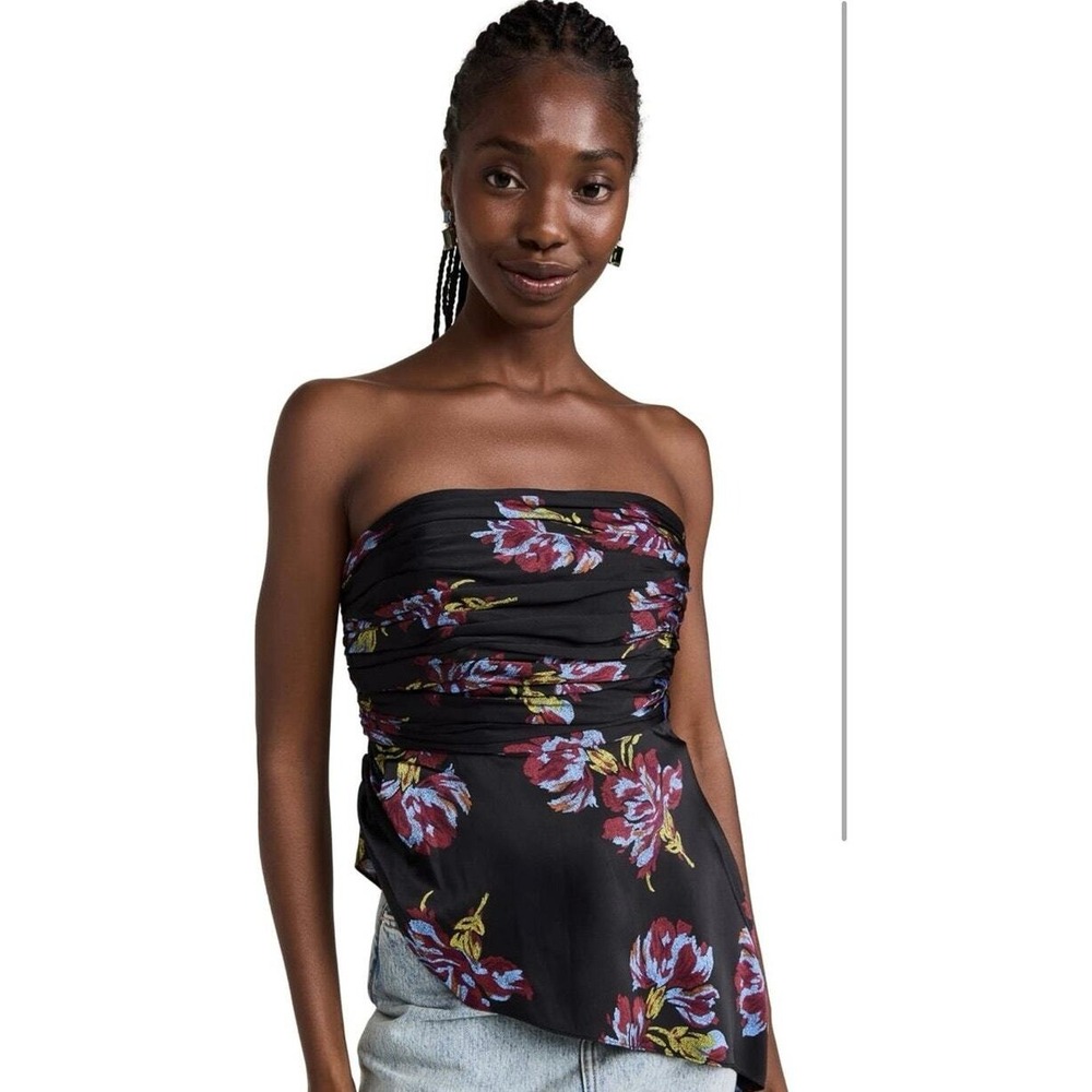 Cinq à Sept Richie Top Strapless Floral Asymmetrical Tube‎ Small Corset Style